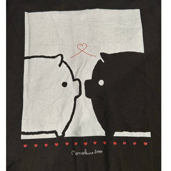 MONOKURO BOO Pigs Black Short Sleeve Graphic Tee Size M - Picture 1 of 4